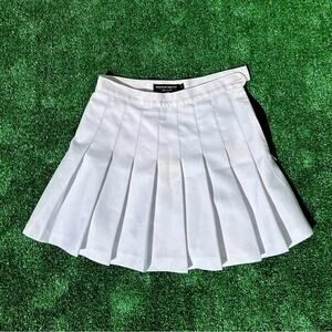 Sm American Apparel White Pleated Tennis School Women High Rise Mini Skirt Small